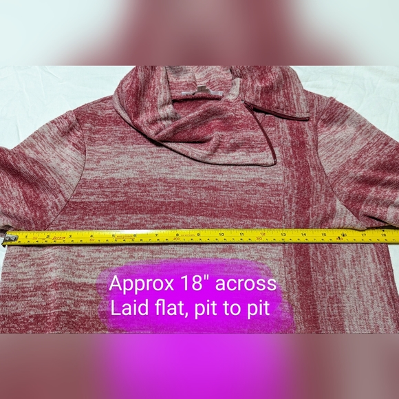 Cleo brand, heathered pink size med, ladies cowl neck sweater - Picture 10 of 12